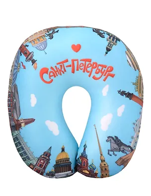 Подголовник-антистресс СПб Санкт-Петербург коллаж (35х35) (ПА2025-26) 3117684