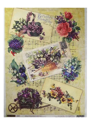 Рисовая бумага для декупажа Садовые цветы A3, 25г/м CP05479 2424667