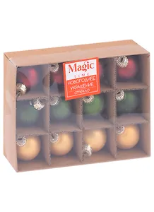 Набор елочных шаров Классические цвета (12 шт) (стекло) (3см)