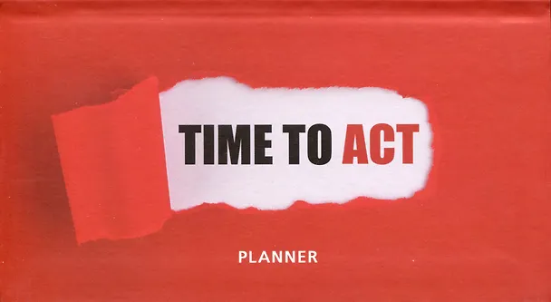 Планинг недат. 64л "Time to act" карманный, 7БЦ, мат.лам, выб.лак, офсет 2942685 — 1