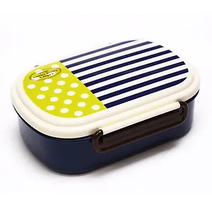 Ланчбокс Полоска/горошек синий (1 ярус)