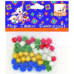 ACTION! Fancy Помпоны блестящие d=0,8 см, 50 шт., в блист. FD020013 2388304