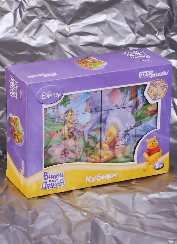 Step puzzle кубики 12 шт. Винни и его друзья в картонной упаковке 87155 2332309 — 2