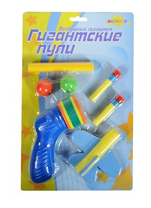 Воздушный пистолет Altacto Гигантские пули (ALT1102-004) (пистолет+переход. устройство+2 шара+самолет+2 пули с присоск.) (блистер)