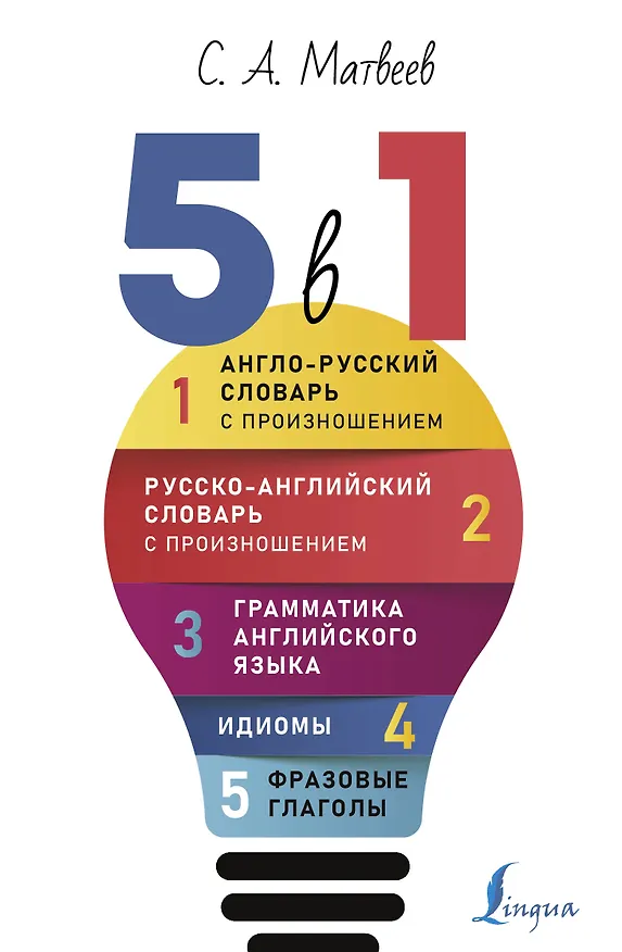 Книга Английский язык. 5 в 1: Англо-русский словарь с произношением. Русско-английский словарь с произношением. Грамматика английского языка. Идиомы. Фразовые глаголы (Сергей Матвеев) — 1