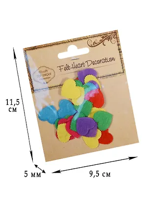 Фетровые сердечки микс, 2*1,8см, 30 шт (D26001246) 2531633