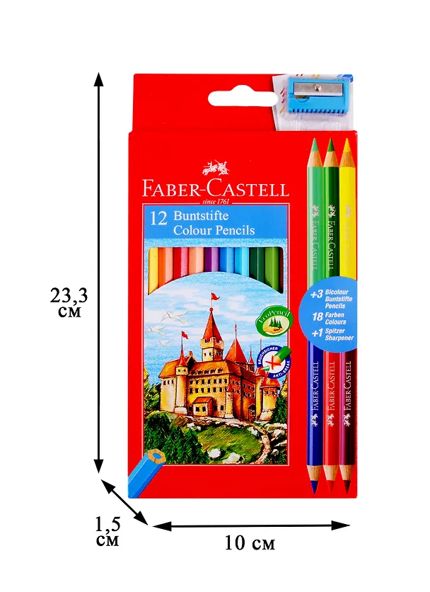 Карандаши цветные Jumbo, 10 цветов с точилкой 213987 — 2