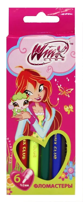 Фломастеры 06цв к/у, подвес, WINX 218190 — 2