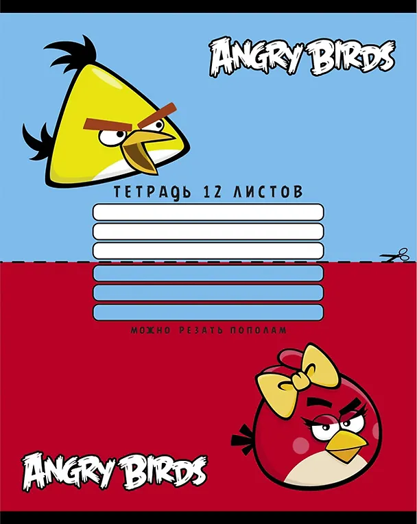Тетрадь в клетку Hatber «Angry birds» в ассортименте, 12 листов 226278 — 1