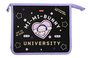 Папка для тетрадей А5 "Mi-Mi Bunny" 2отд, молния, пластик