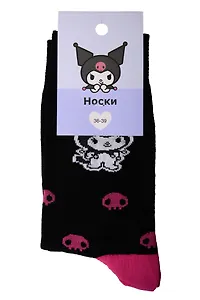 Носки Sanrio Черепа (черные) (36-39) (текстиль)