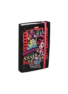 Записная книжка А6 80л кл. "Monster High" тв. обл.,гр., резинка, Hatber
