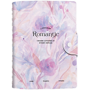 Ежедневник дат. 2027г. А5 160л 140*200 "Romantic" сиреневый, иск.кожа, полускр.спираль, клапан на кнопке, тисн.фольгой