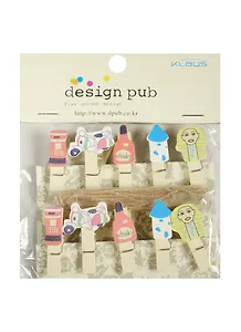 Прищепки декор. деревянные Путешествия (10шт) (упаковка) (11-02489-1C)