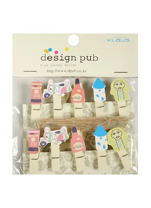 Прищепки декор. деревянные Путешествия (10шт) (упаковка) (11-02489-1C) 2494108