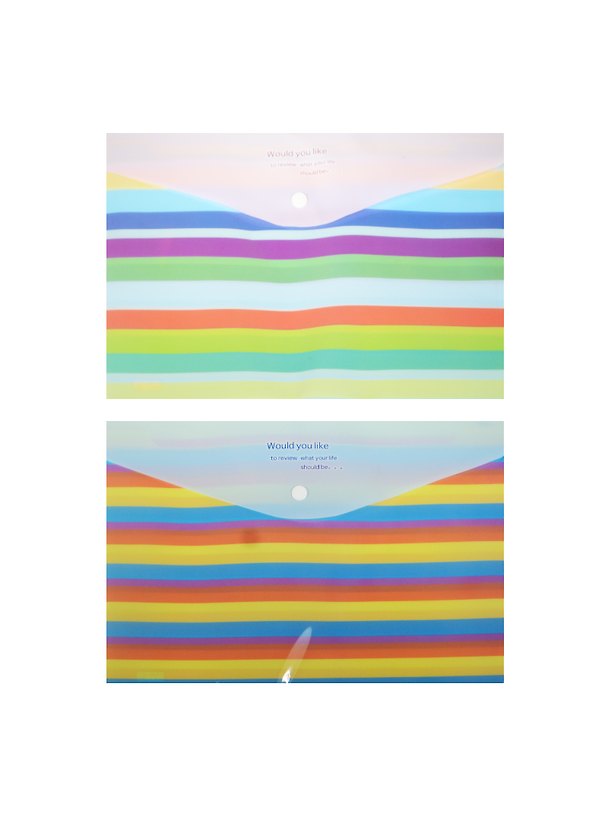 Папка на кнопке А4 "Полоски" пластик, ассорти 234808 — 1