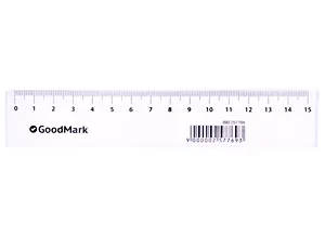 Линейка пластиковая GoodMark, 15 см