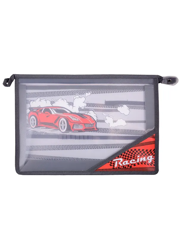 Папка для труда А4 "Racing" 33*23см пластик, молния, внутр.блок для канц.принадлежностей 258282 — 1