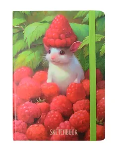 Скетчбук А5 80л "В малине" 100г/м2, тв.обложка, мат.ламинация, резинка