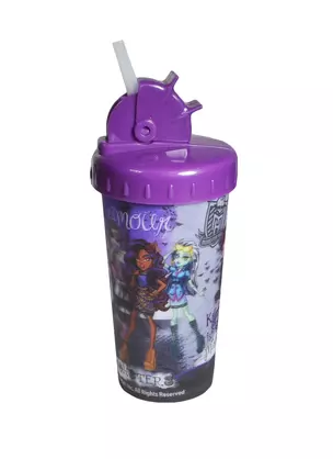 Monster High Стакан с крышкой пластиковый стерео фиолетовый (285мл) — 2428011 — 1