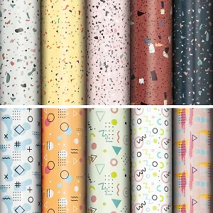 Бумага упаковочная 70*100см "Terrazzo&Memphis"  инд.уп., ассорти
