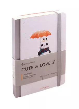 Скетчбук B6 80л "Cute & lovely" 100г/м2, доп.листы крафт, тв. обложка, на резинке, Greenwich Line — 254435 — 1