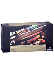 Краски масляные Rembrandt "Традиционный" 15цв 15мл, белила 40мл, аксессуары, дер.кор., Royal Talens