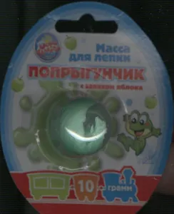 Масса для лепки Попрыгунчик зеленая перламутр с запахом яблока (480315) (10 гр) (блистер)