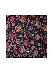 Отрез ткани, 48*91 см, в пакете без подвеса,  розы на синем