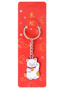 Брелок Котик Манэки-нэко (металл)