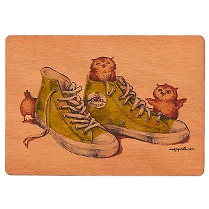 Открытка «Совушки и кеды»