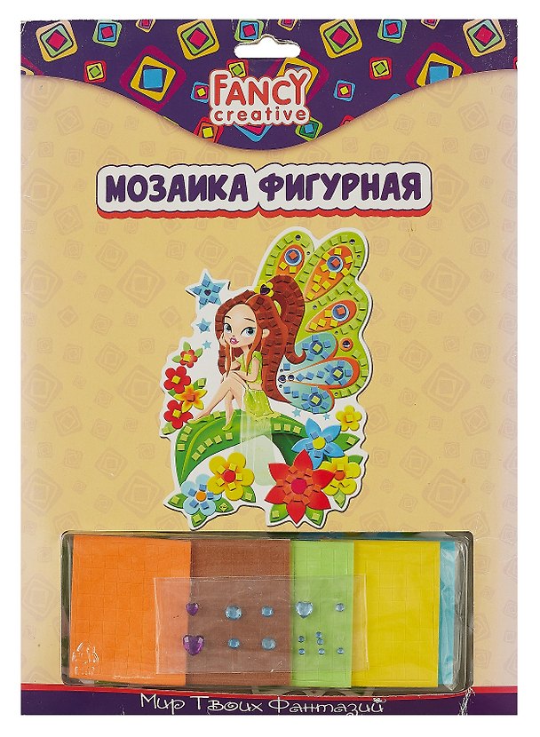 Набор для творчества FANCY CREATIVE Мозаика из мягких плиток и страз фигурная 21*29см 320091 — 1