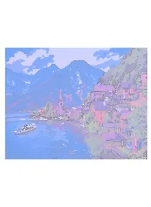 Холст с красками по номерам "Вид на Гальштат", 30 х 40 см