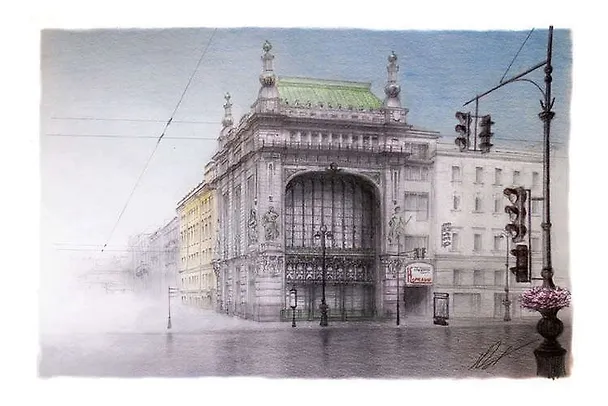 Открытка 10*15 карандаш Елисеевский магазин, О/006/014 317657 — 1