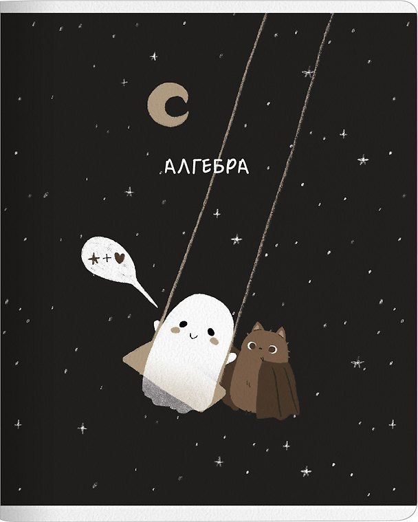 Тетрадь 48л кл. ТЕМА "Boo. Алгебра", мел.картон, микротекстурирование, ламинация, справ.мат-лы, QR код 3151166 — 1
