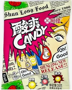 Леденцы WOW кислые со вкусом клубники SHUN LONG FOOD, 20г