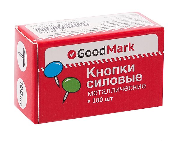 Кнопки силовые GoodMark, 100 штук, цветные 240840 — 1