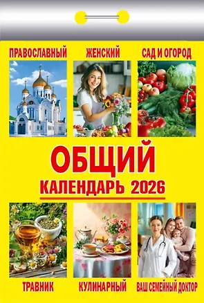 Календарь отрывной 2026г 77*114 "Общий" настенный 3109084