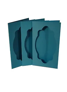 ФРИДЕКОР Набор открыток тройных с овал.фигур.окошком цв."васильковый" 3шт. card3-1-220