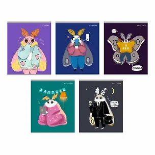 Тетрадь 48л кл. "Привет, я Моль!" мел.картон, мат.ВД-лак, многоур.конгрев, выб.УФ-лак, ассорти 3070082