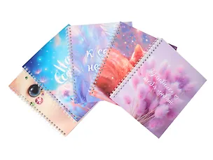 Тетрадь 96л кл. "Нежность" гребень, мел.картон, мат.ламинация, ассорти 3084206