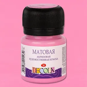 Краска акриловая розовая 20мл "Декола" матовая, ЗХК