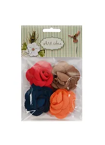 Набор д/творчества Набор бант-роза микс 1 5см 4шт (темно-син. темно-роз. тепло-роз. светло-коричн.) (A-1-4)