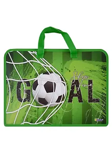 Папка для тетрадей А4 "Goal" 34*24,5*3см пластик, молния, текст.ручки, расширение