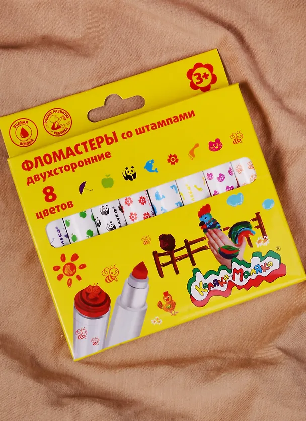 Фломастеры «Каляка» Каляка -Маляка, 8 цветов, двусторонние со штампами 242643 — 2
