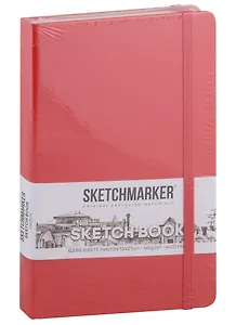 Скетчбук 13*21 80л "Sketchmarker" красный, нелинованн. 140г/м2, слоновая кость, тв.обл.