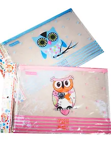 Папка А4 "Совы", ПВХ, ассорти