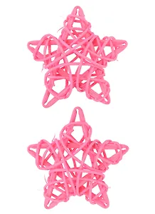 Звездочки декоративные из лозы, Розовый (2шт.)