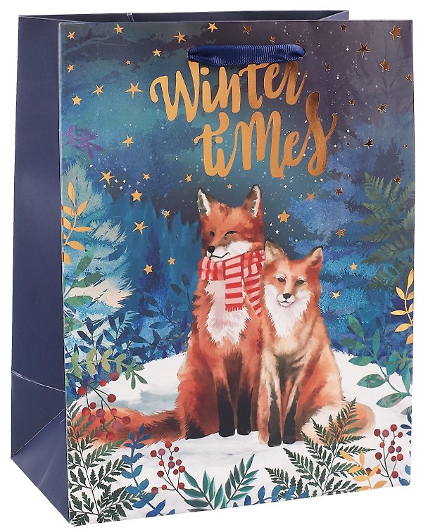Пакет А5 23*18*10 "Лисички. Winter times" НГ, бум.мат.ламинат 3103121 — 1