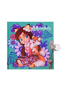 Записная книжка 80л 13,5*13,3*2 "Enchantimals" замок-сердечко, инд.уп.